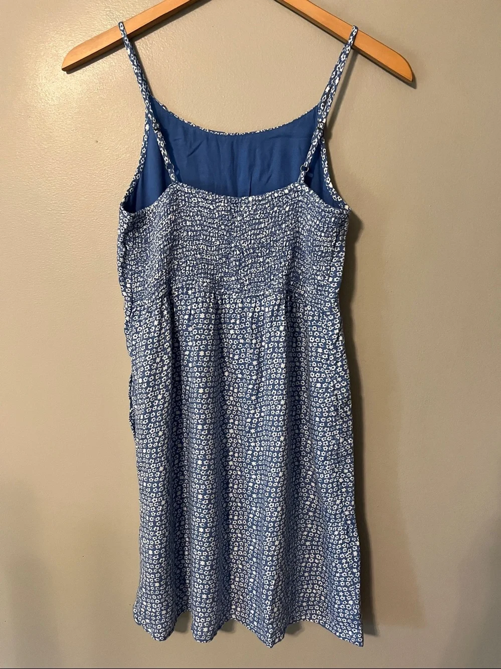New! Abercrombie Kids Blue Floral Dress w/‎ Hand Pockets Size 13/14 NWT